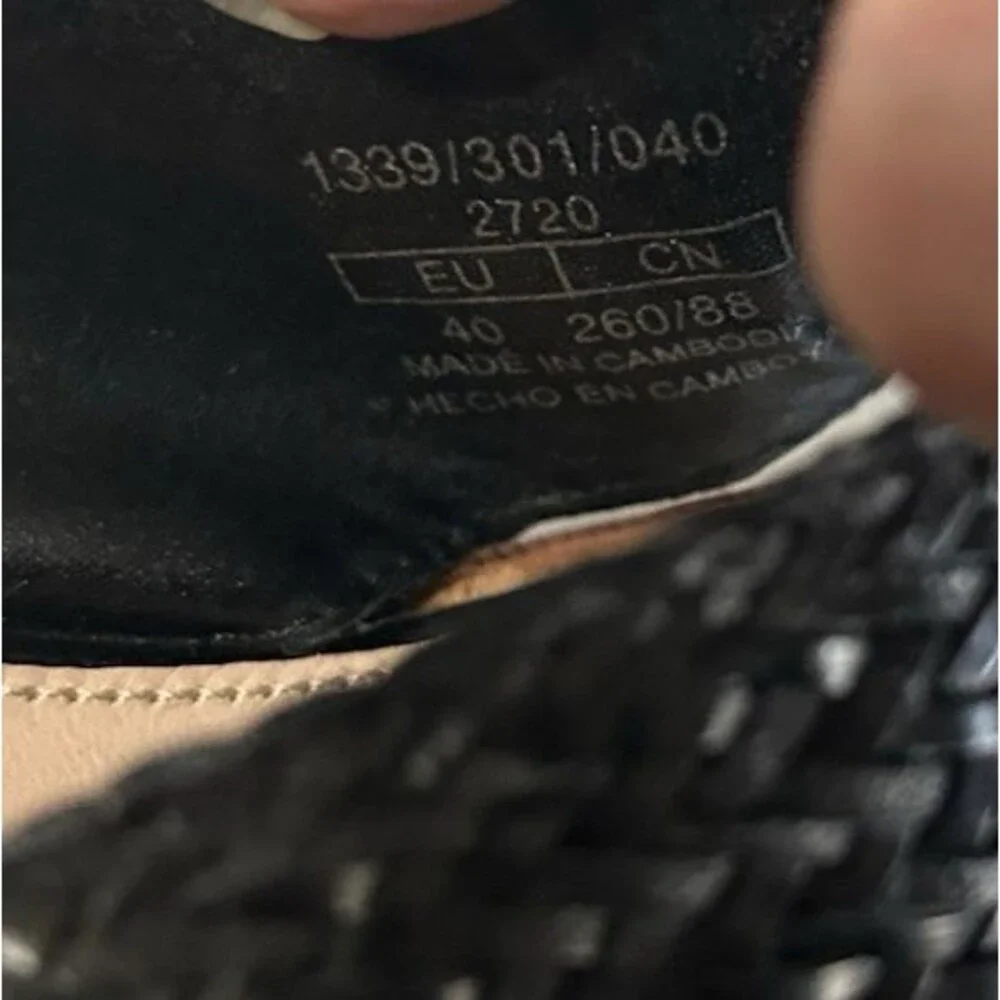 Zara Womens Black Braided Woven Platform Slingback Sandals Eu 40 / US 9